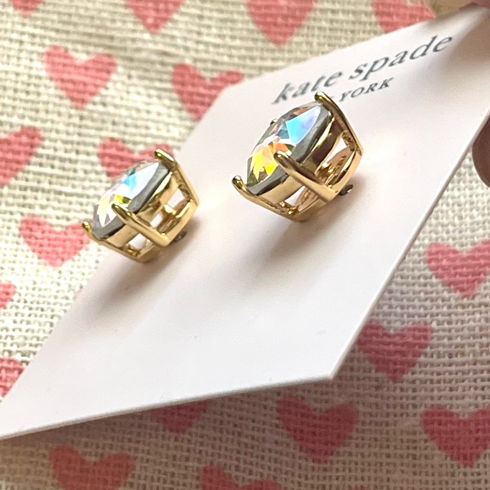 kate spade ♠️ Iridescent Square Earrings with Golden Setting - Picture 9 of 11